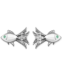 Giani Bernini Lab-Created Green Quartz & Cubic Zirconia Fish Stud Earrings in 18k Gold Over Sterling Silver, Exclusively at Macy's (Also Available in