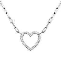 Giani Bernini Cubic Zirconia Heart Pendant Necklace, 16" + 2" extender, Exclusively at Macy's
