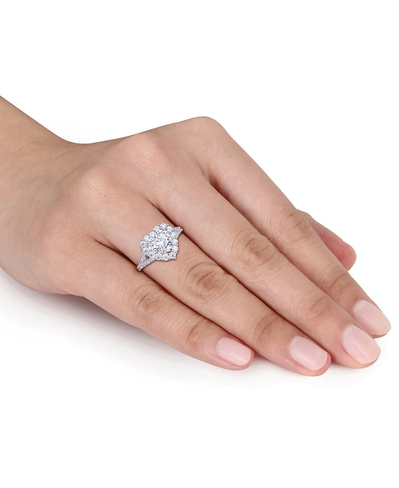 Macy's Moissanite Heart Ring (3 ct. t.w.) in Sterling Silver