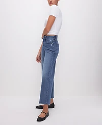 Good American Women's Waist Palazzo Cropped Jeans