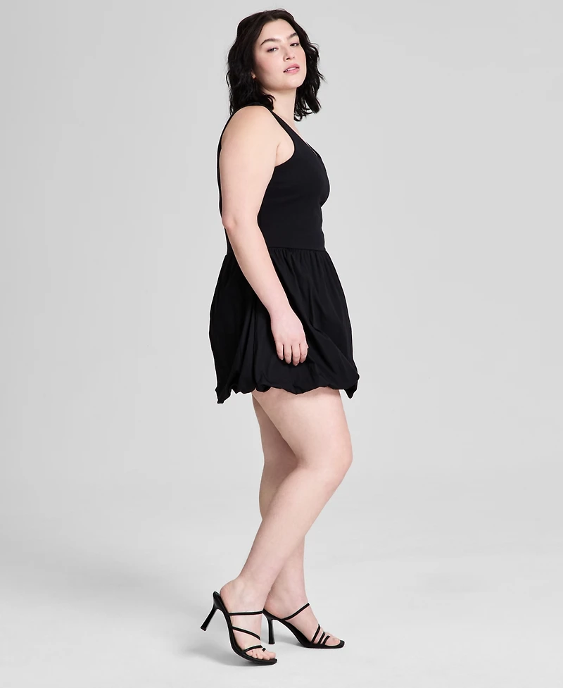 And Now This Trendy Plus Size Cotton Bubble Mini Dress, Exclusively at Macy's