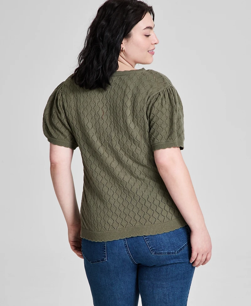 And Now This Trendy Plus Short-Sleeve Cardigan, Exclusively at Macy's