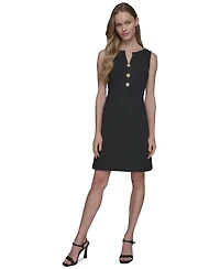 Women's Notch-Neck Sleeveless Knee length Dress