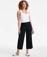 Jm Collection Women's Pull-On Cropped Wide-Leg Pants, Exclusively at Macy's