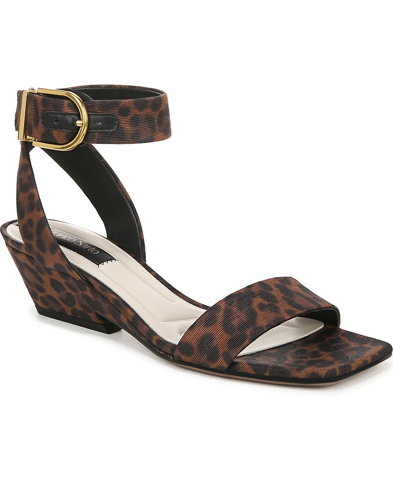 Franco Sarto Women's Savini Open Square Toe Ankle Strap Dress Sandals