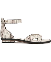 Franco Sarto Women's Elisa Open Square Toe Ankle Strap Flat Sandals