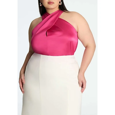 Eloquii Women's Halter Neck Top