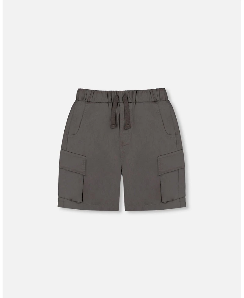 Deux par Deux Baby Boys Parachute Cargo Pocket Shorts Dark Gray