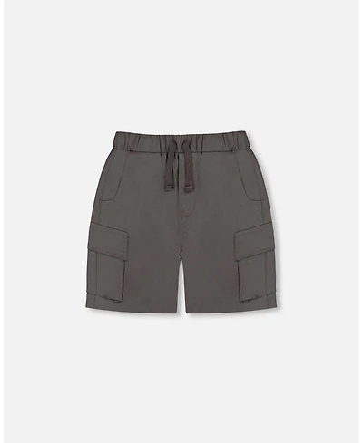 Deux par Deux Baby Boys Parachute Cargo Pocket Shorts Dark Gray
