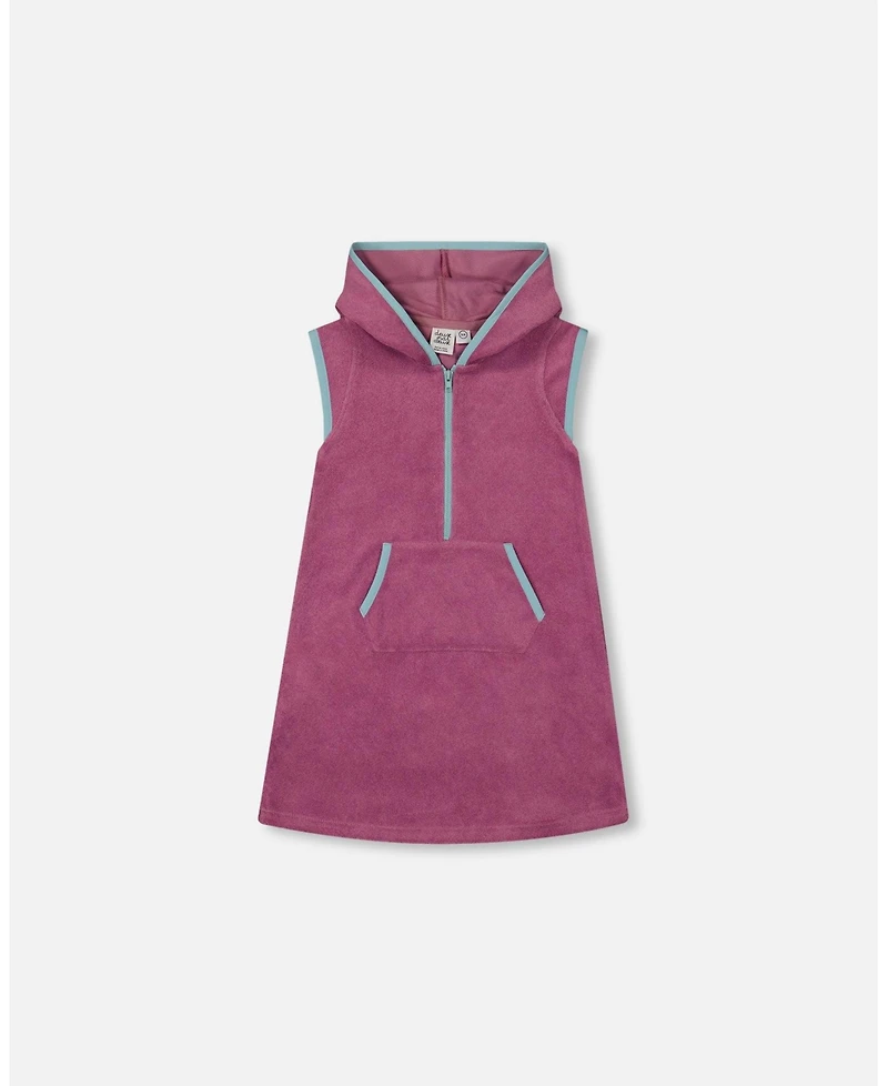 Deux par Deux Girl Hooded Terry Beach Dress Candy Pink - Toddler|Child