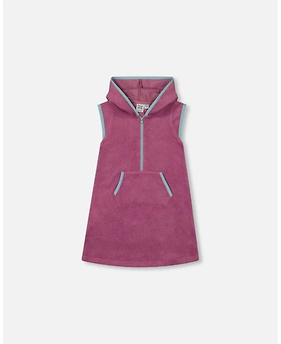 Deux par Deux Girl Hooded Terry Beach Dress Candy Pink - Toddler|Child