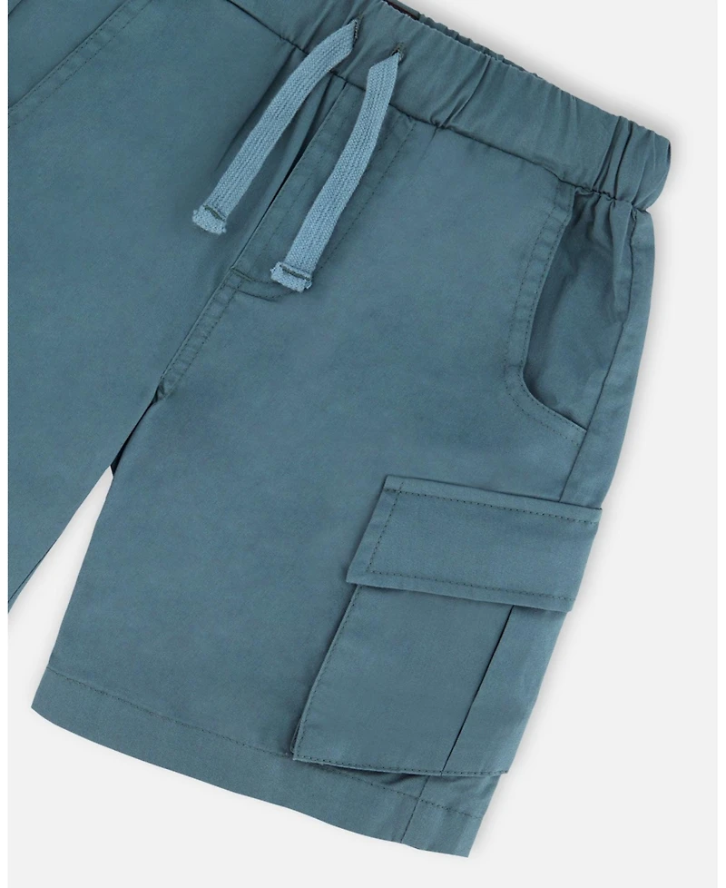 Deux par Deux Toddler Boys Parachute Cargo Pocket Shorts Dark Teal - Toddler|Child