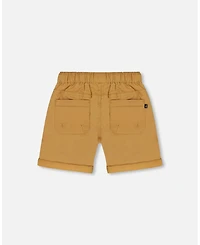 Deux par Deux Big Boys Stretch Twill Short Tan
