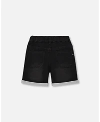 Deux par Baby Boys French Terry Denim Short Black Jeans