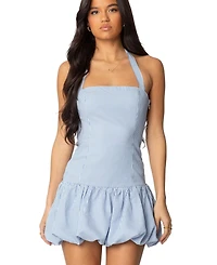 Edikted Womens Pinstripe Bubble Skirt Mini Dress
