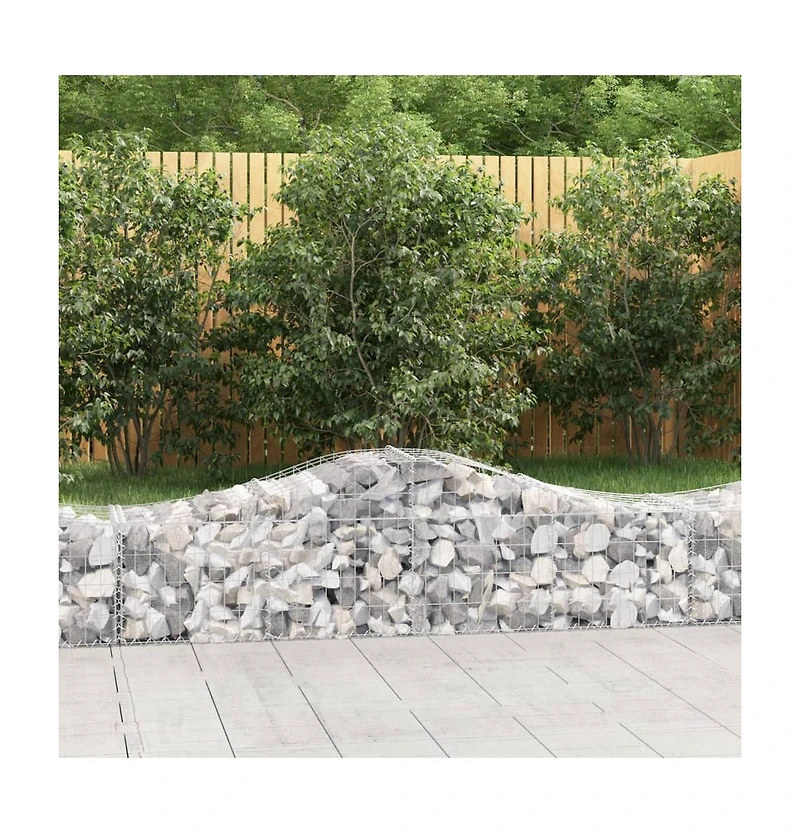 Arched Gabion Basket 78.7"x19.7"x15.7"/23.6" Galvanized Iron