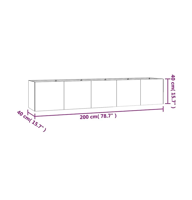 Garden Raised Bed 78.7"x15.7"x15.7" Corten Steel