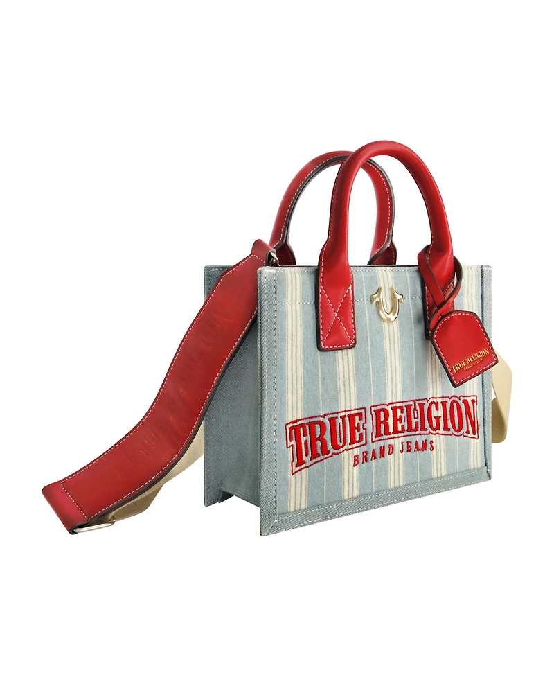True Religion Denim Stripe Modern Tote
