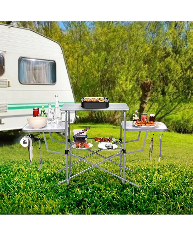 Foldable Outdoor Bbq Table Grilling Stand