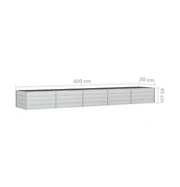 Garden Raised Bed 157.5"x31.5"x17.7" Galvanized Steel Silver