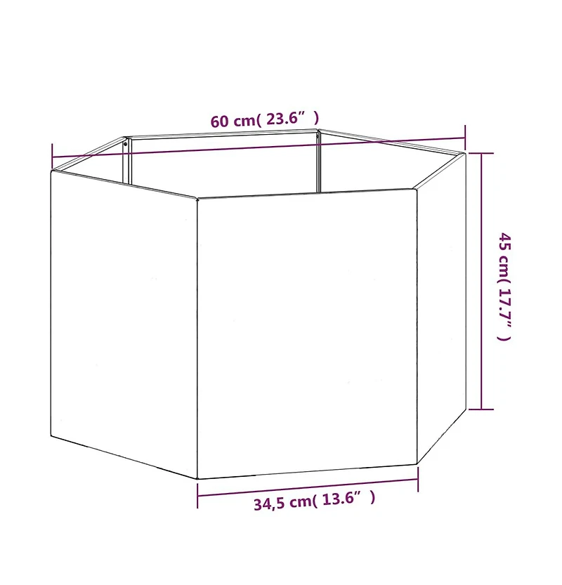 Planter Rusty 23.6"x23.6"x17.7" Corten Steel