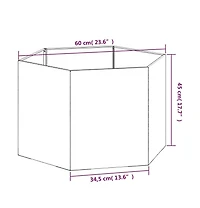 Planter Rusty 23.6"x23.6"x17.7" Corten Steel