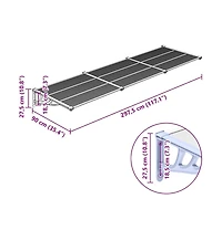 Door Canopy Gray and Transparent 117.1"x35.4" Polycarbonate