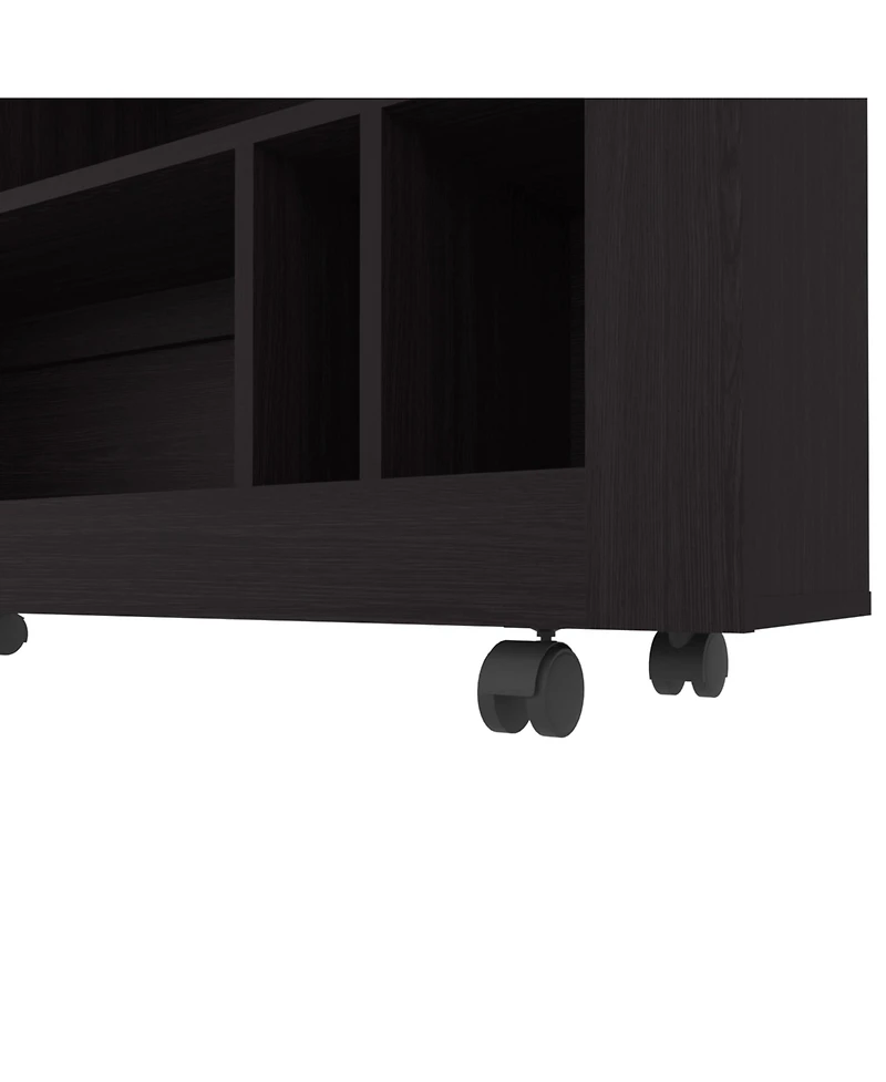 Fm Furniture Cowlic Console Table in Melamine with Open Storage, Wengue