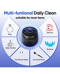 MySmile Ultrasonic Retainer Cleaner, 45kHz Retainer Cleaner Machine with Digital Timer, 200ML Portable Ultrasonic Retainer Jewelry Cleaner for Denture