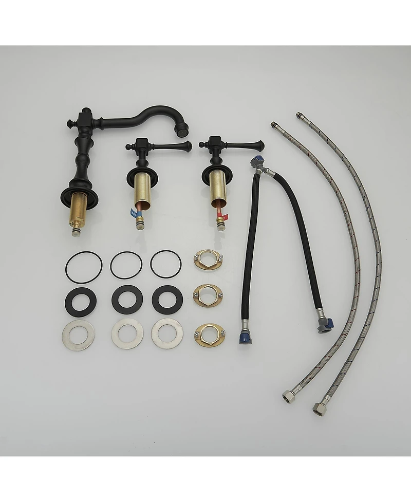 8 in. Widespread Double Handle 3 Hole Bathroom Faucet