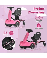 6V Kids Ride on Drift Car with 360° Spin and 2 Adjustable Heights