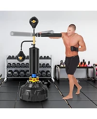 Boxing Speed Trainer Freestanding Fillable 360° Spinning Bar Adjustable Height