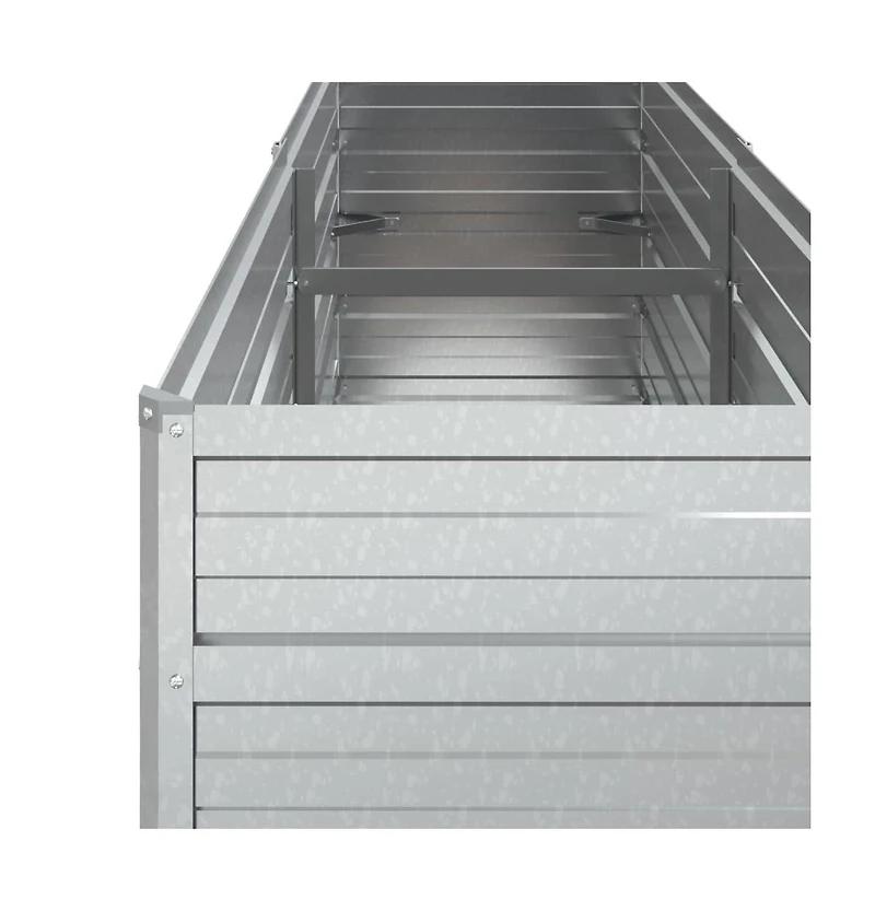 Garden Raised Bed 63"x15.7"x30.3" Galvanized Steel Silver