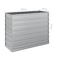Garden Raised Bed 39.4"x15.7"x30.3" Galvanized Steel Silver