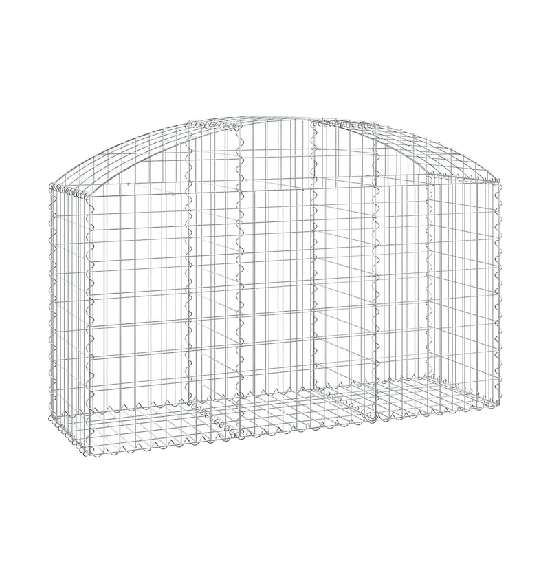Arched Gabion Basket 59.1"x19.7"x31.5"/39.4" Galvanized Iron