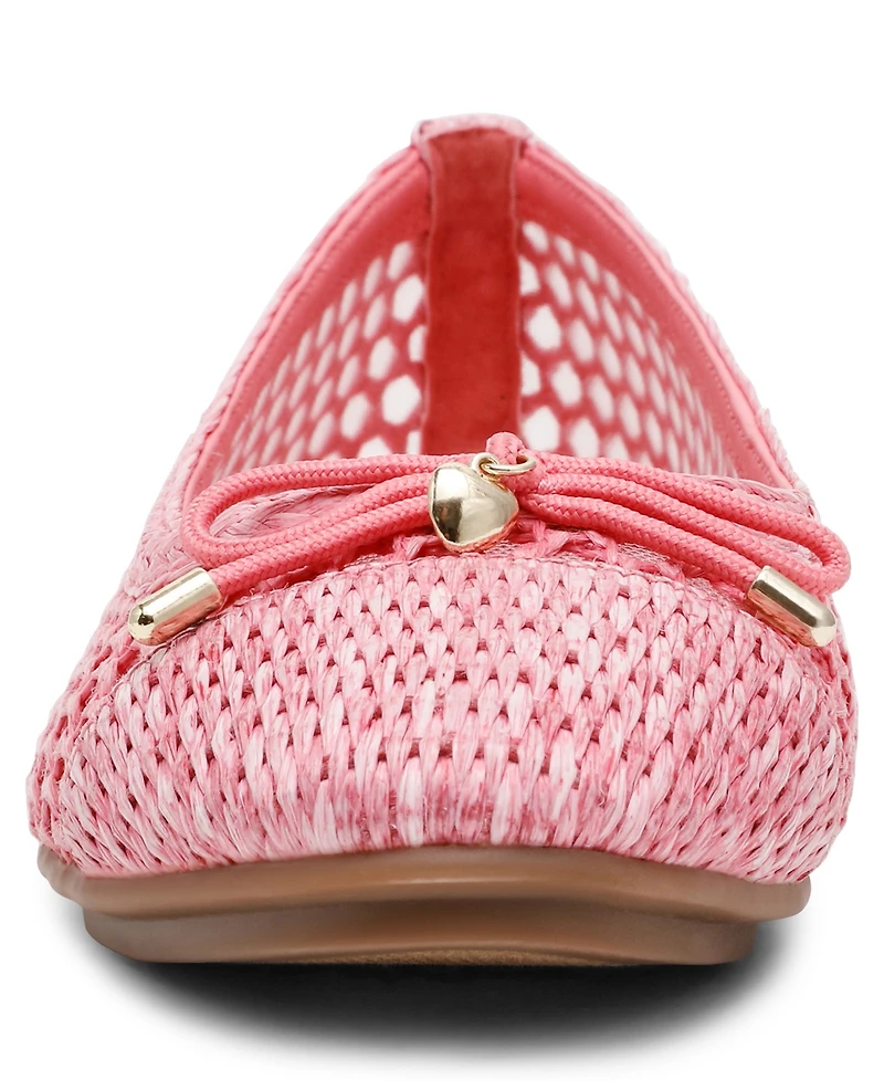 Anne Klein Women's Luci Raffia Cap Toe Ballet Flats