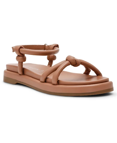 Anne Klein Women's Elisabeth Ankle Strap Footbed Flat Sandals