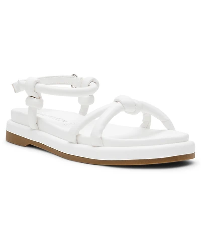 Anne Klein Women's Elisabeth Ankle Strap Footbed Flat Sandals