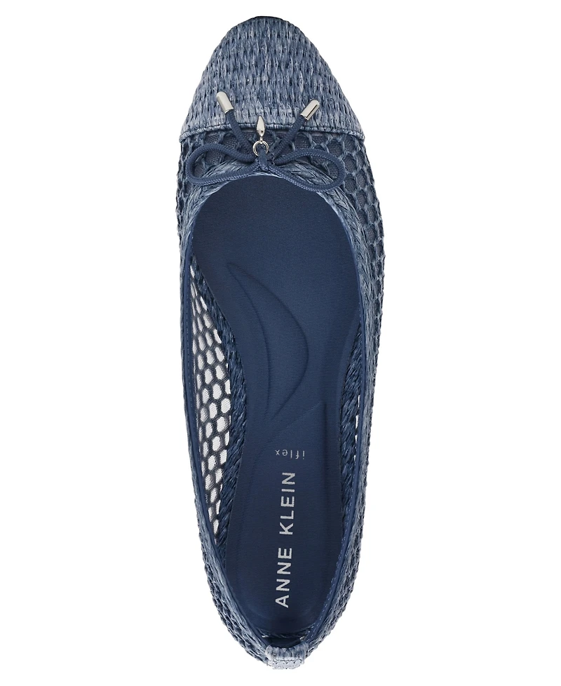 Anne Klein Women's Luci Raffia Cap Toe Ballet Flats