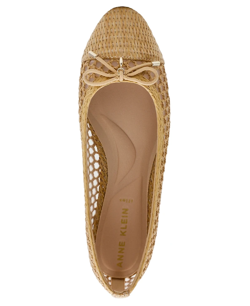 Anne Klein Women's Luci Raffia Cap Toe Ballet Flats
