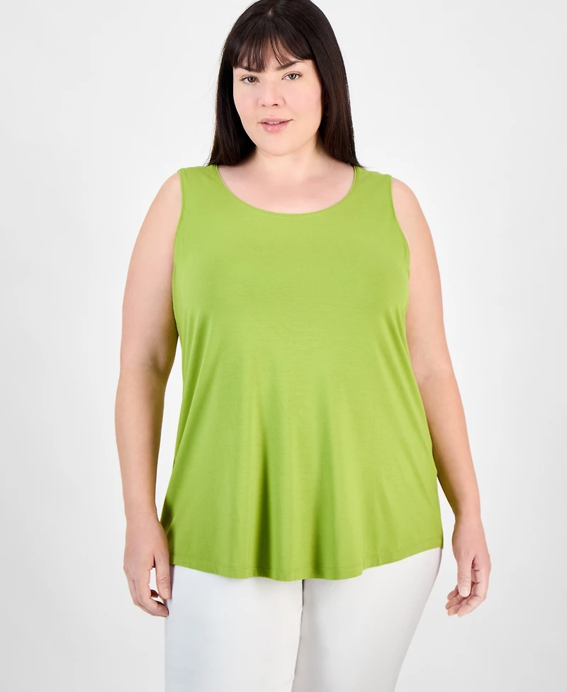 Jm Collection Plus Scoop-Neck Sleeveless Top