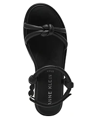 Anne Klein Women's Elisabeth Ankle Strap Footbed Flat Sandals