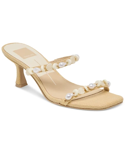 Dolce Vita Women's Grason Beaded Double-Band Kitten-Heel Dress Sandals