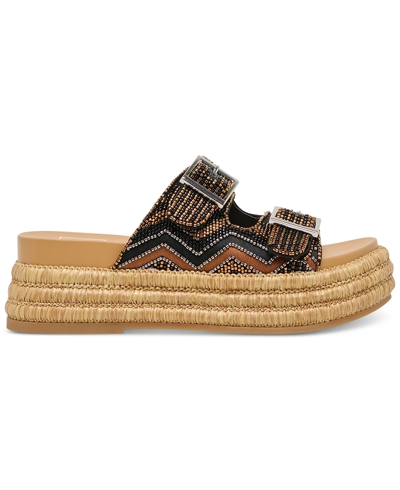 Dolce Vita Women's Wixie Beaded Double Buckle Footbed Sandals