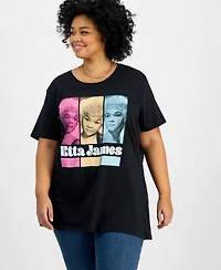 Hybrid Apparel Trendy Plus Cotton Etta James Graphic Tee