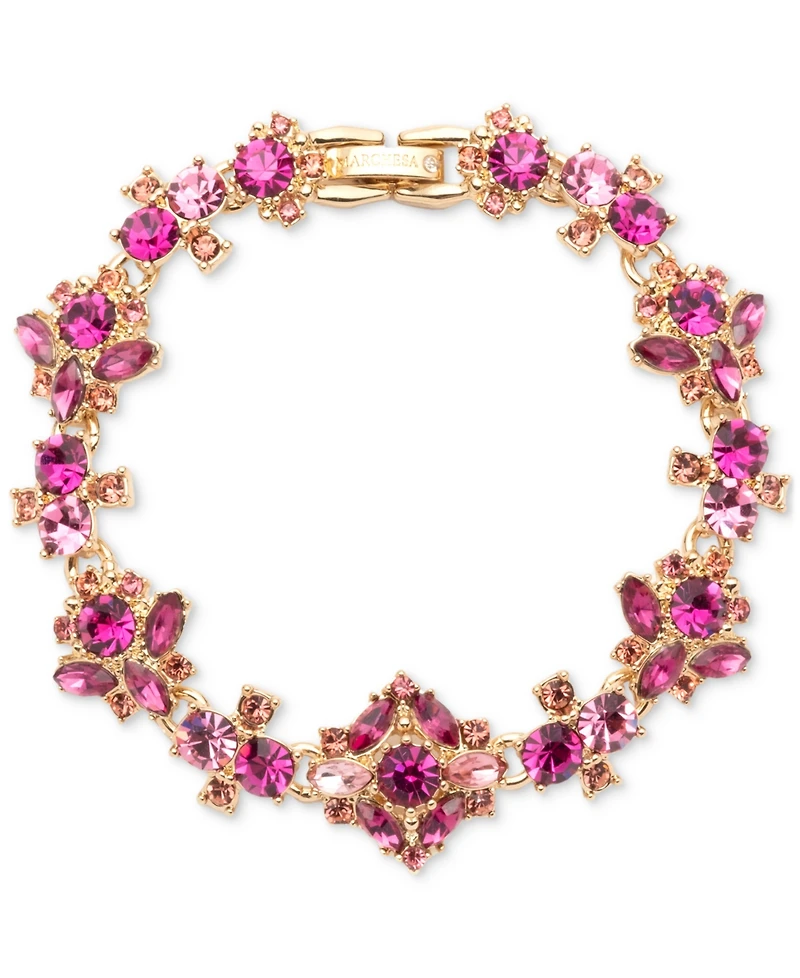 Marchesa Gold-Tone Crystal & Stone Flex Bracelet