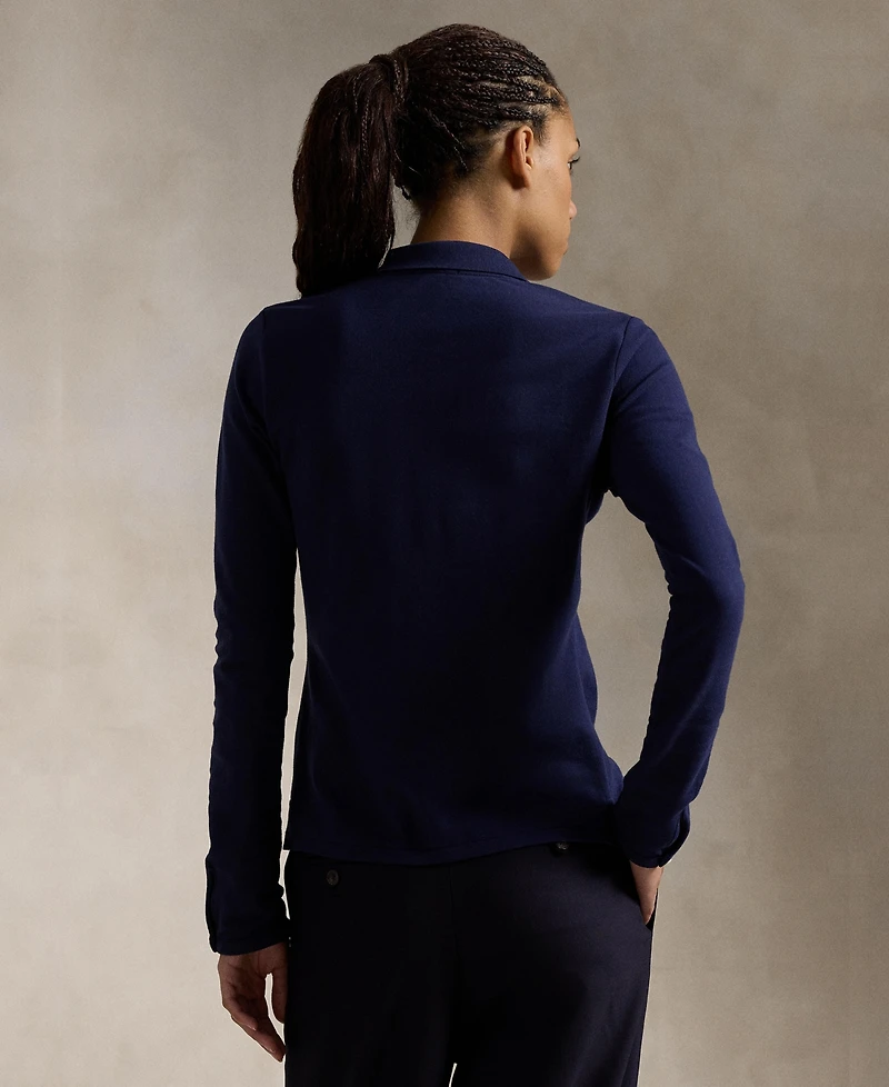 Polo Ralph Lauren Women's Buttoned-Placket Long-Sleeve Polo Shirt