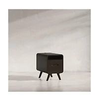 Marlowe Mid-Century Modern Usb Charging Curved Chairside End Table