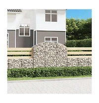 Arched Gabion Basket 59.1"x19.7"x47.2"/55.1" Galvanized Iron