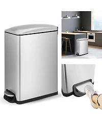 12 Gal/ 45 Liter Slim Stainless Steel Step-on kitchen Trash Can
